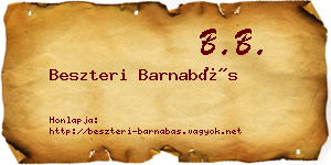 Beszteri Barnabás névjegykártya
