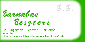 barnabas beszteri business card